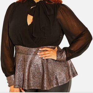 NWT City Chic Night Sky Bronze Top, S/16W